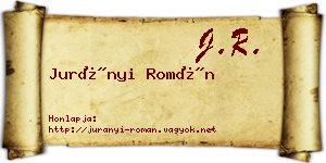 Jurányi Román névjegykártya